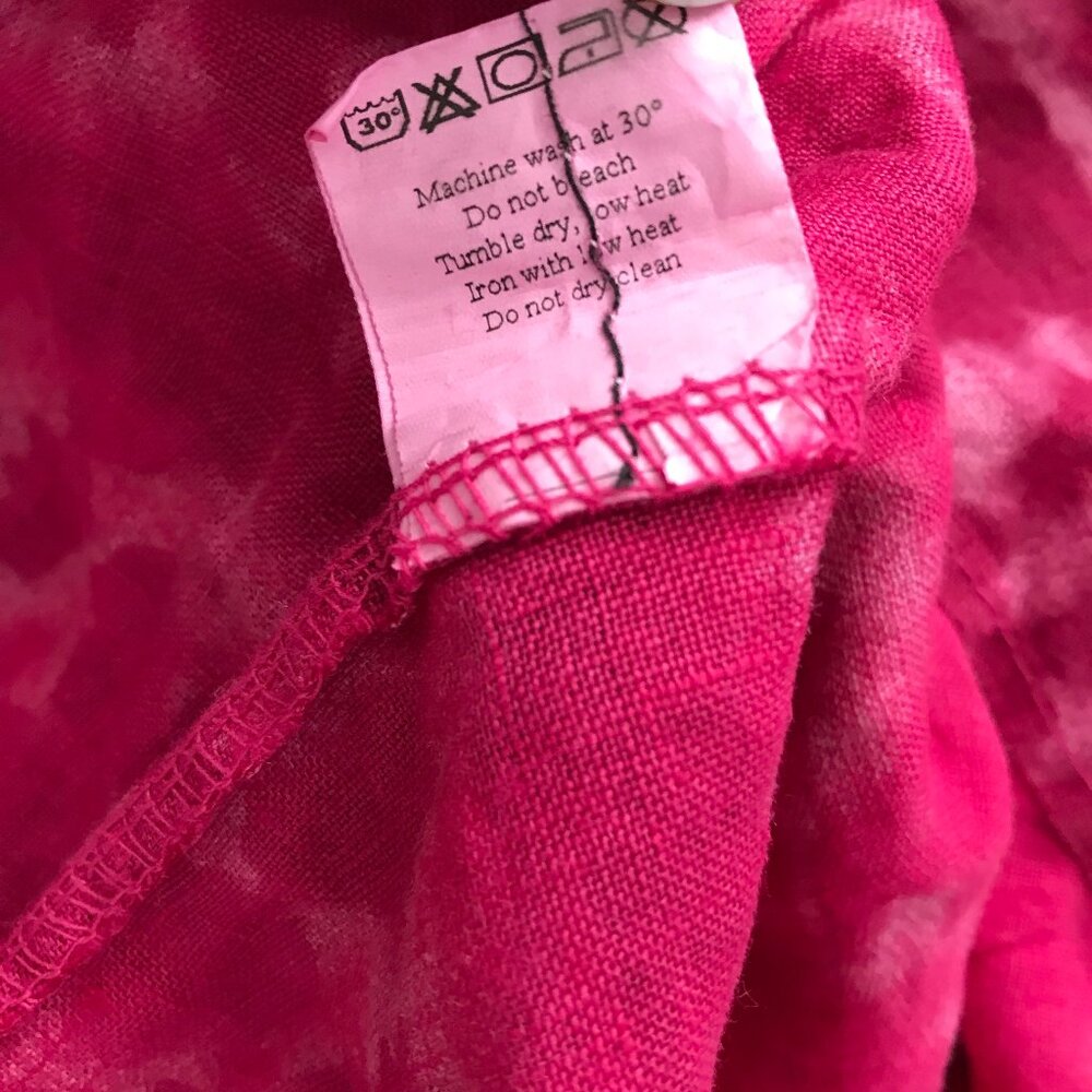 ALLEGRA MASETTI 100% LINEN MAXI DRESS PINK BATIK SLEEVELESS PULLOVER - Picture 6 of 8
